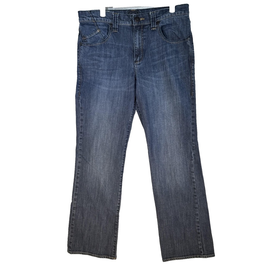 Rock & Republic Stinger Jeans Mens 34x32 Blue Embroidered Stretch Denim